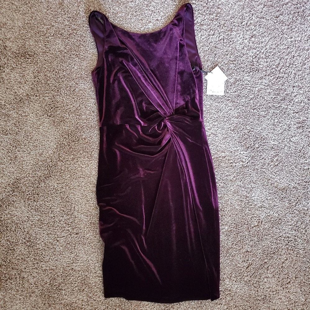Calvin Klein burgandy velvet dress